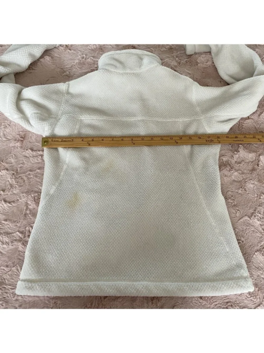 Patagonia Womens Small Fleece Jacket White Biege Full Zip Polartec *Read desc*